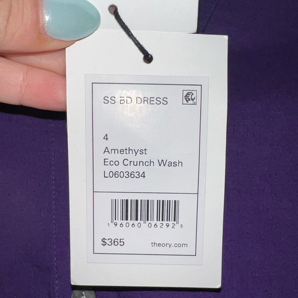 NWT Theory Dress Amethyst Purple Linen - Picture 9 of 10